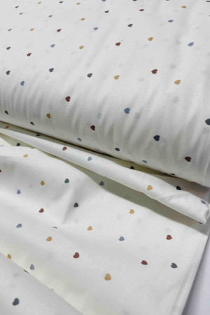 Ранфорс дрібні бежеві сердечка