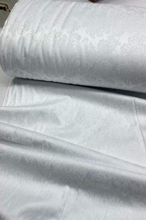 Сатин Жаккард білого коліру