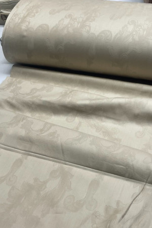 Сатин Жаккард бежевого коліру