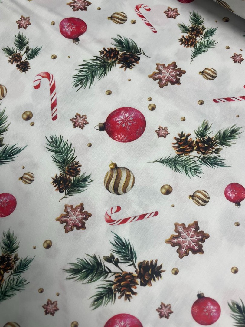 Сатин Новорічний принт Сатин Новорічний принт