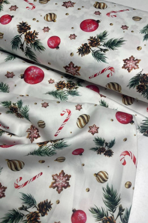 Сатин Новорічний принт